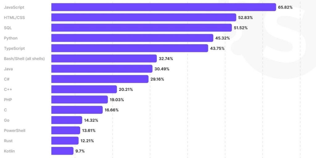 Top Programming Languages chart in 2024